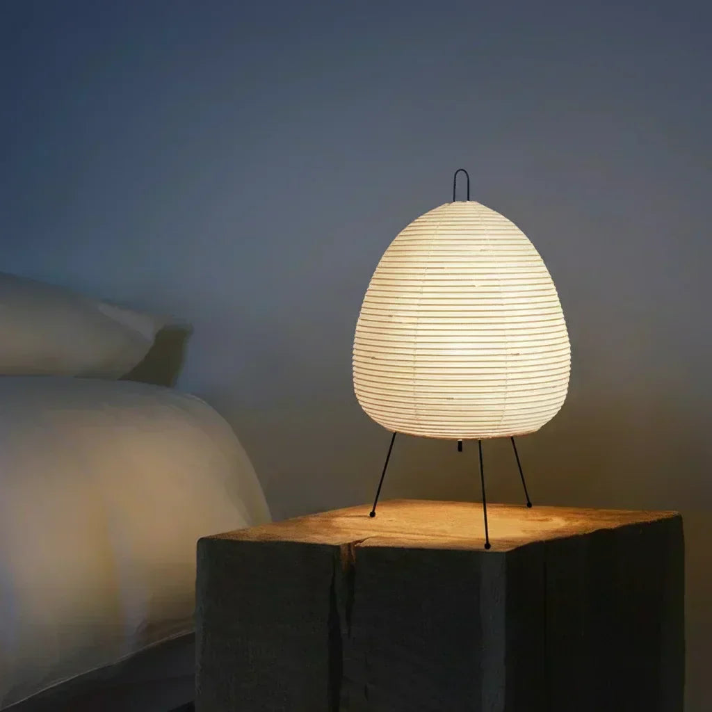 Lampe en Papier de Riz - style japonais wabi-sabi