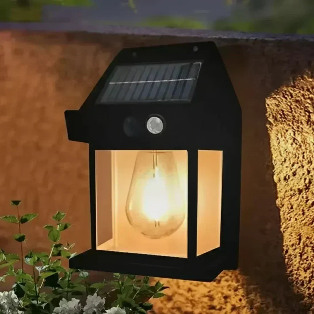 Lampe solaire LED - éclairage terrasse le soir
