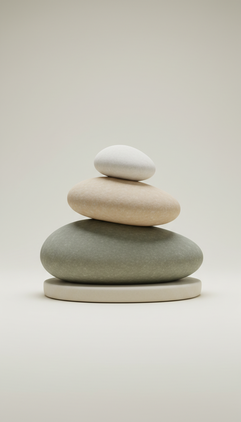 Ensemble objets zen en pierre polie
