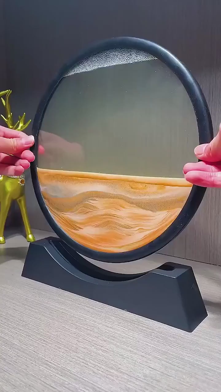 🌊 Tableau de Sable Mouvant 3D | Sablier Décoratif Anti-Stress | Art Paysage Marin | Décoration Maison Bureau